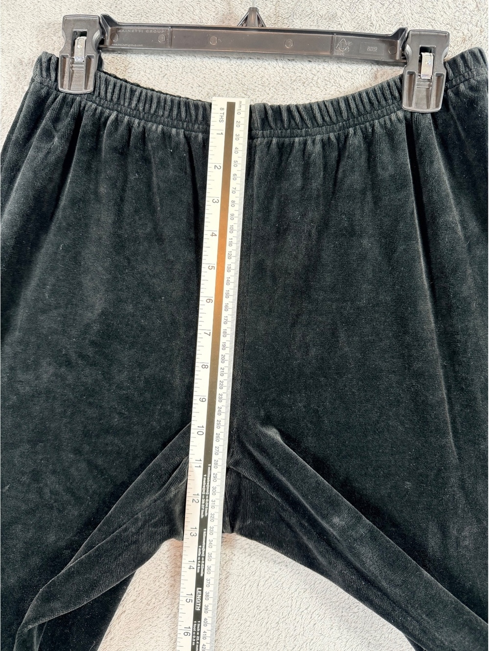 Chaus Sport Neutral Velour Black Elastic Waist Pants Size L - Picture 6 of 13